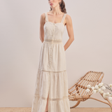 Soft Rose - Embroidered Cotton Maxi Dress
