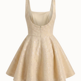Butter Yellow Payetli Dantel Mini Abiye Elbise
