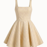 Butter Yellow Payetli Dantel Mini Abiye Elbise