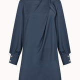 Draped Satin Mini Dress