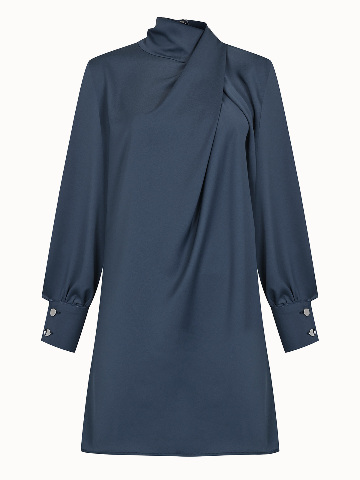 Draped Satin Mini Dress