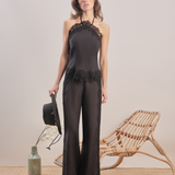 Midnight Bloom - Embroidered Pants