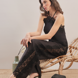Midnight Bloom - Embroidered Pants