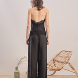 Midnight Bloom - Embroidered Pants