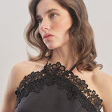 Midnight Bloom - Embroidered Top