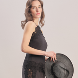 Midnight Bloom - Embroidered Top