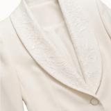 Ecru Lace Collar Tuxedo Blazer