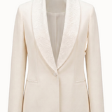 Ecru Lace Collar Tuxedo Blazer