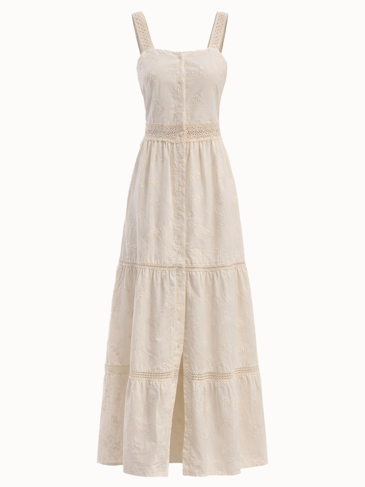 Soft Rose - Embroidered Cotton Maxi Dress