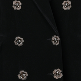 Velvet Double-Breasted Blazer