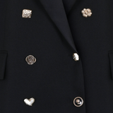 Tailored Double-Breasted Blazer with Satin Lining