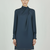 Draped Satin Mini Dress